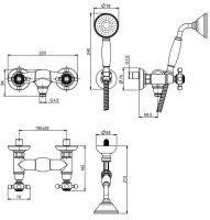 Fima carlo frattini Elizabeth/Epoque смеситель для душа F5085 схема 2
