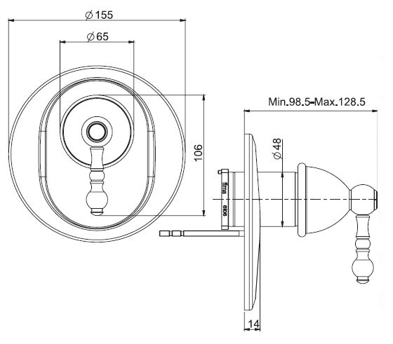Изображение Fima carlo frattini Elizabeth/Epoque смеситель для ванны/душа F5089X1