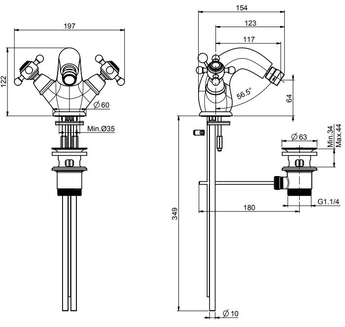 Изображение Fima carlo frattini Elizabeth/Epoque смеситель для биде F5092/2