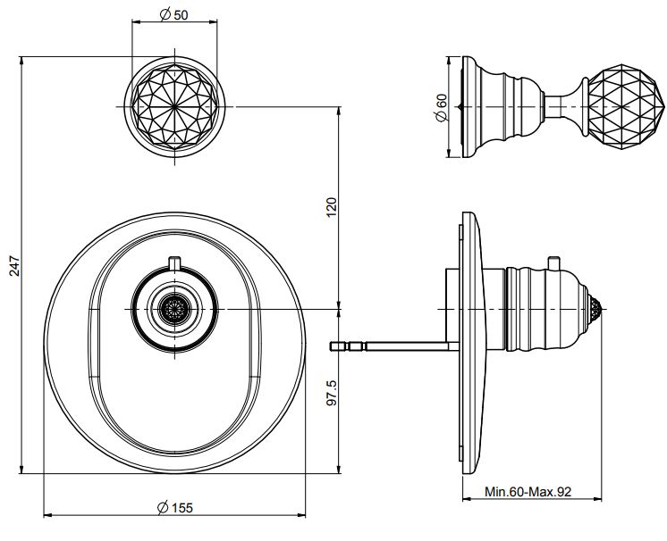 Fima carlo frattini Fimatherm смеситель для ванны/душа F5113X1C