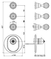 Fima carlo frattini Fimatherm смеситель для ванны/душа F5113X3C схема 2