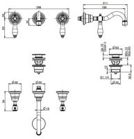 Fima carlo frattini Herend смеситель для раковины F5401L/5 схема 2