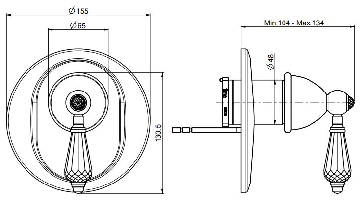 Fima carlo frattini Herend chic смеситель для ванны/душа F5409X1