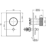 Fima carlo frattini Texture collection смеситель для ванны/душа F5609E2 схема 4 Fima carlo frattini Texture collection смеситель для ванны/душа F5609E2 схема 4