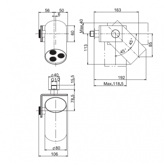 Настенный верхний душ Fima - carlo frattini O3 F5918 схема 2 Настенный верхний душ Fima - carlo frattini O3 F5918 схема 2