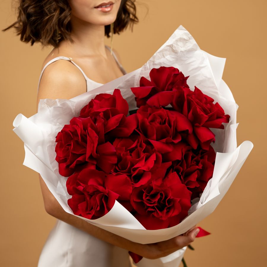 Букет из  красных 9 французких роз