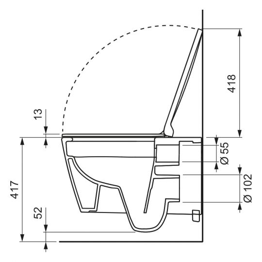 Унитаз TECE TECEneo 9700205 с функцией биде схема 3
