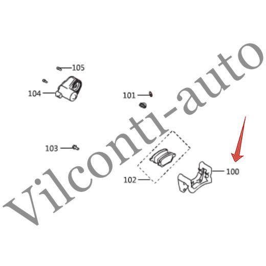 СКОБА ТОРМОЗНОГО СУППОРТА ЛЕВАЯ TANK 500 3502052XPT01A 100% ОРИГИНАЛ