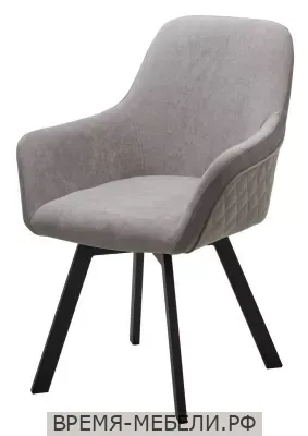 Стул JET 360 град. поворот. B22 Серый, велюр / черный каркас