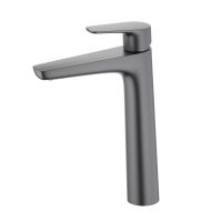 AQ1104BGM БЕТТА смеситель для раковины высокий 230, без донного клапана, оружейная сталь