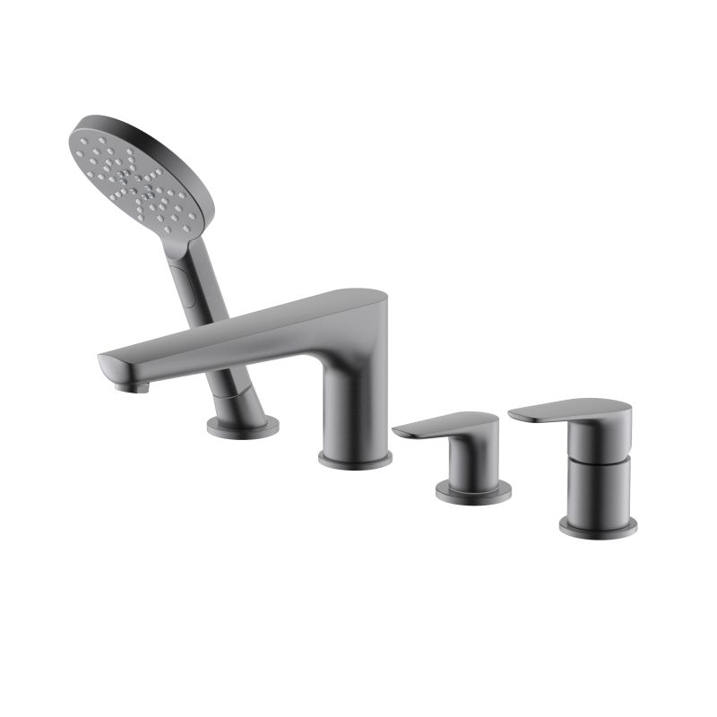 AQ1148BGM БЕТТА смеситель на борт ванны на 4 отв., оружейная сталь