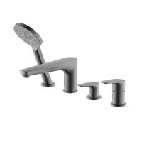 AQ1148BGM БЕТТА смеситель на борт ванны на 4 отв., оружейная сталь