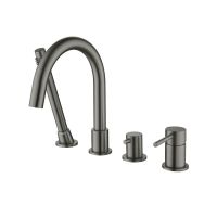 AQ1348BGM ЕВРОПА смеситель на борт ванны на 4 отв., оружейная сталь