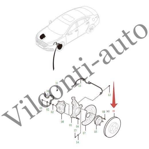 ДИСК ТОРМОЗНОЙ ПЕРЕДНИЙ L/R HONGQI H5 5HA033251C 100% ОРИГИНАЛ