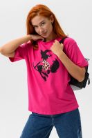 8506 Футболка женская оверсайз [фея+фуксия]