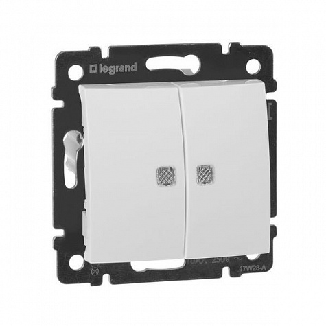 выключатель двухклавишный legrand VALENA