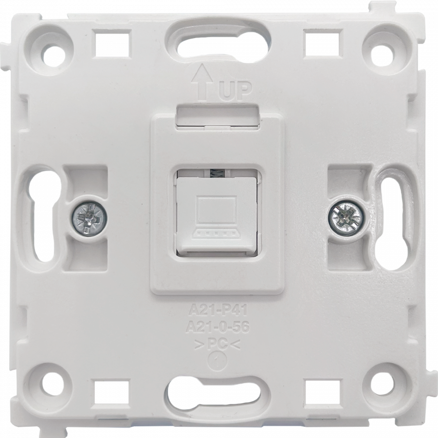 Опорная плата с адаптером Keystone White (одиночная) для телефонной/компьютерной розетки