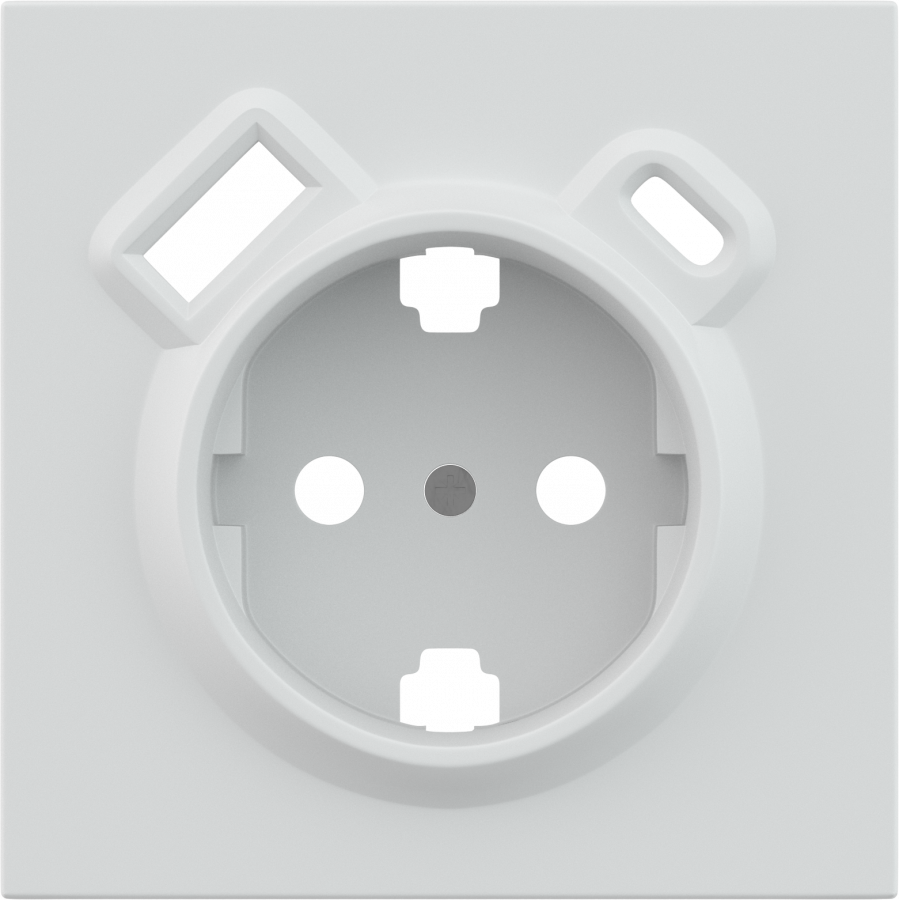 Накладка для розетки Schuko с зарядным устройством USB A+C, с защитными шторками, матовый белый, серия R98