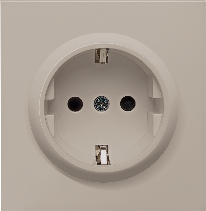 Накладка для розетки Schuko с заземлением со шторками 16A 250 В~, матовый кашемир, серия R98