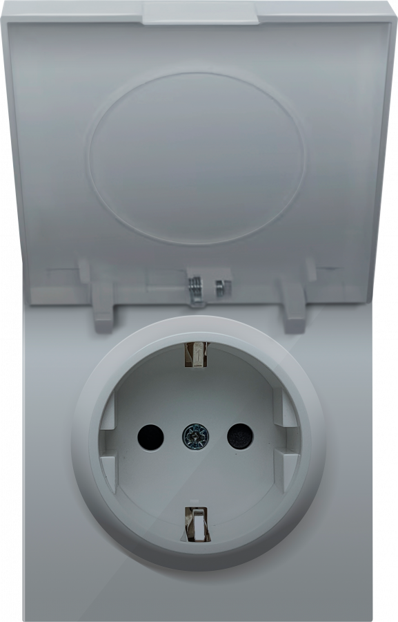 Накладка для розетки Schuko с крышкой, 16A 250 В~, алюминий, серия R98