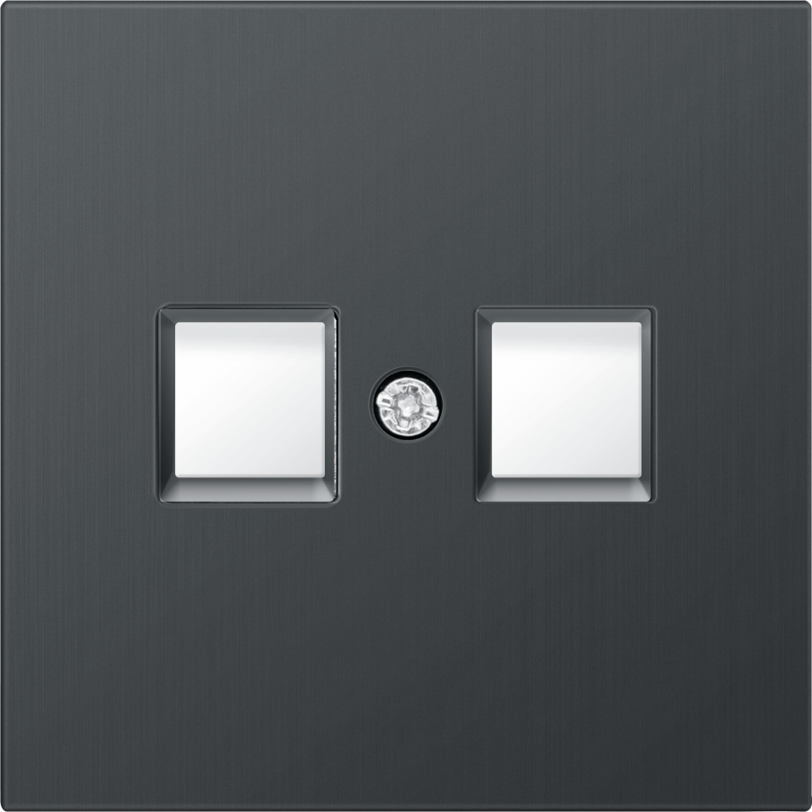 Накладка для розетки RJ45, 2-я, вороненая сталь, серия R98 METAL