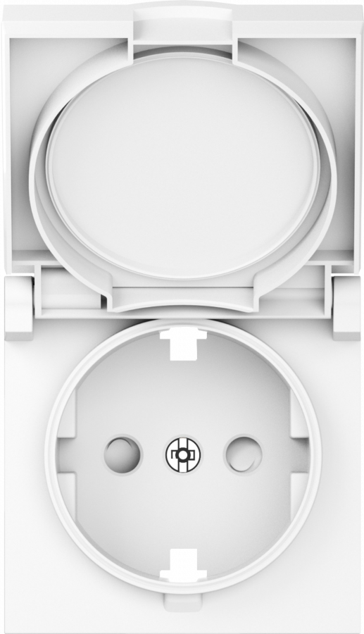 Накладка для розетки Schuko с заземлением, с крышкой, 16A 250 В~, глянцевый белый, серия A07