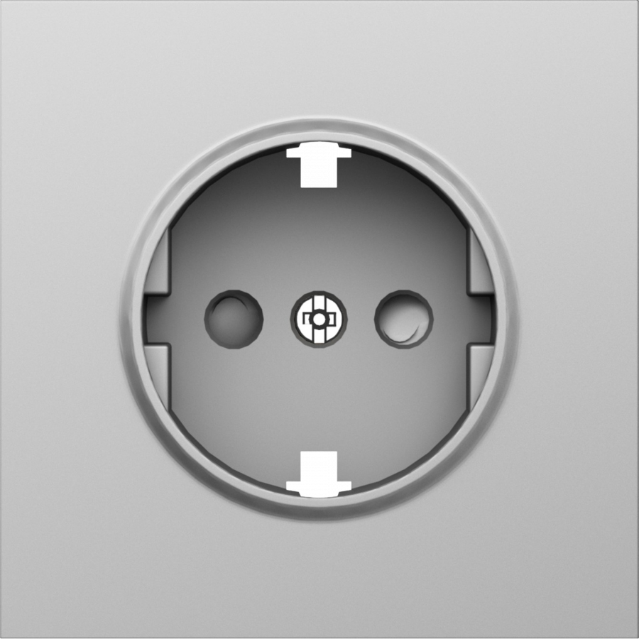 Накладка для розетки Schuko с заземлением, со шторками 16A 250 В~, сталь, серия S08