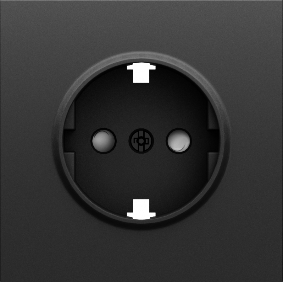 Накладка для розетки Schuko с заземлением, со шторками 16A 250 В~, черный графит, серия S08