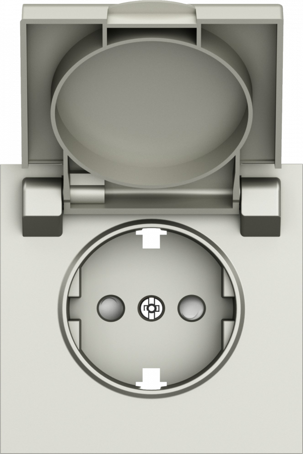 Накладка для розетки Schuko с заземлением, с крышкой, 16A 250 В~, шампань, серия S08