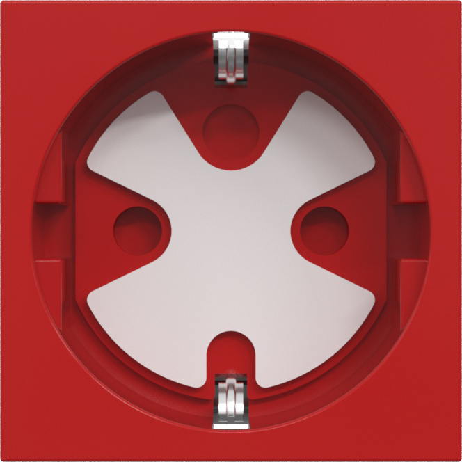 Розетка 2К+З нем.ст., в/заж., с з/ш, мех. блок. ключ, крас. (45х45мм), серия (тип) DF6