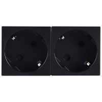 Розетка 2х2К+З нем.ст., 45 гр., с з/ш, черн. матовая (90х45мм), серия (тип) DF6