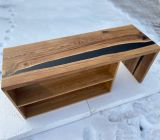 тумба из слэбов дерева и эпоксидной смолы