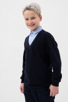 Обманка школа длинный рукав [голубой+темно-синий]