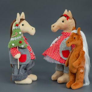 Набор КОМБО Семья Лошадок (красно-серый)