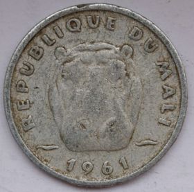 Бегемот 5  франков  Мали 1961
