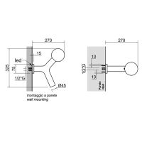 Верхний душ настенный Antonio Lupi APOLLO2 с подсветкой схема 2