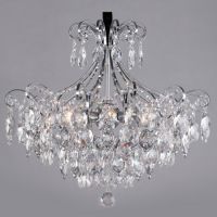 Подвесная люстра Crystal 10080/6 хром/прозрачный хрусталь Strotskis