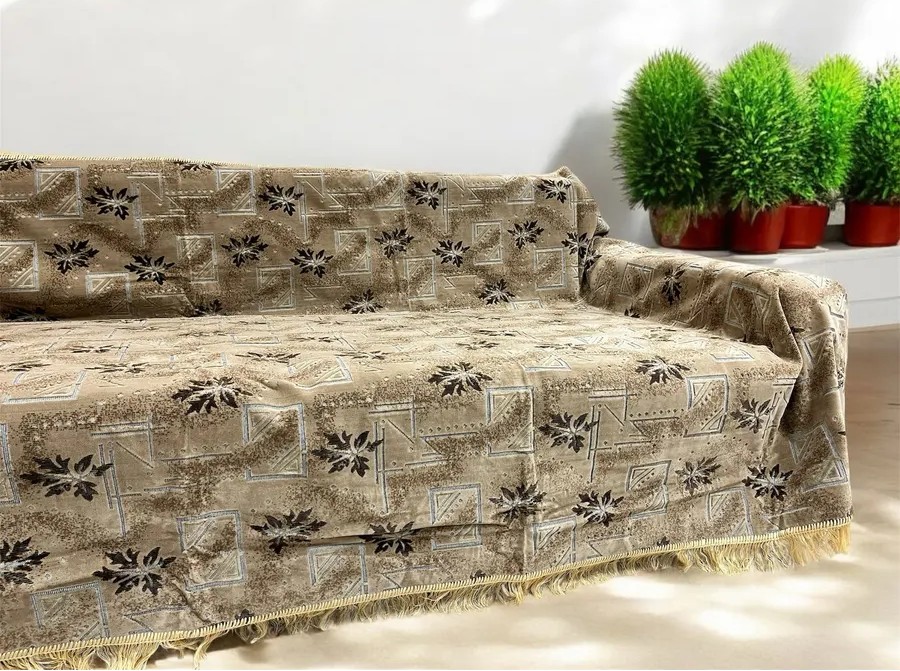 Комплект ковровых дивандеков (220х160;2 накидки(90х160),бежевый