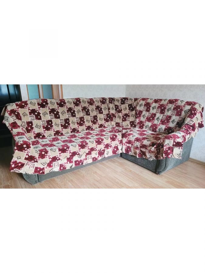 Ковровое покрывало , дивандек  на угловой диван и кресло (500x170см.)бежевый