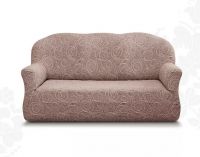 Чехол на 3-х местный диван  без оборки Жаккард  ,Капучино