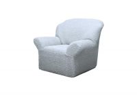 Чехол на кресло  без оборки 1 шт.  Шёлковый Жаккард ,светло-серый