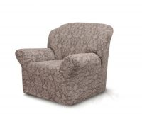 Чехол на кресло без оборки 1 шт. Жаккард ,капучино