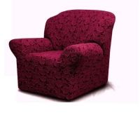 Чехол на кресло без оборки 1 шт. Жаккард ,бордовый