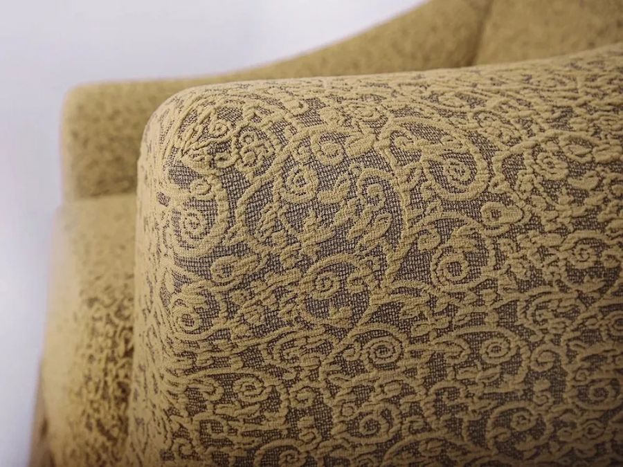 Чехол на кресло с оборкой 1 шт Жаккард.,песочный