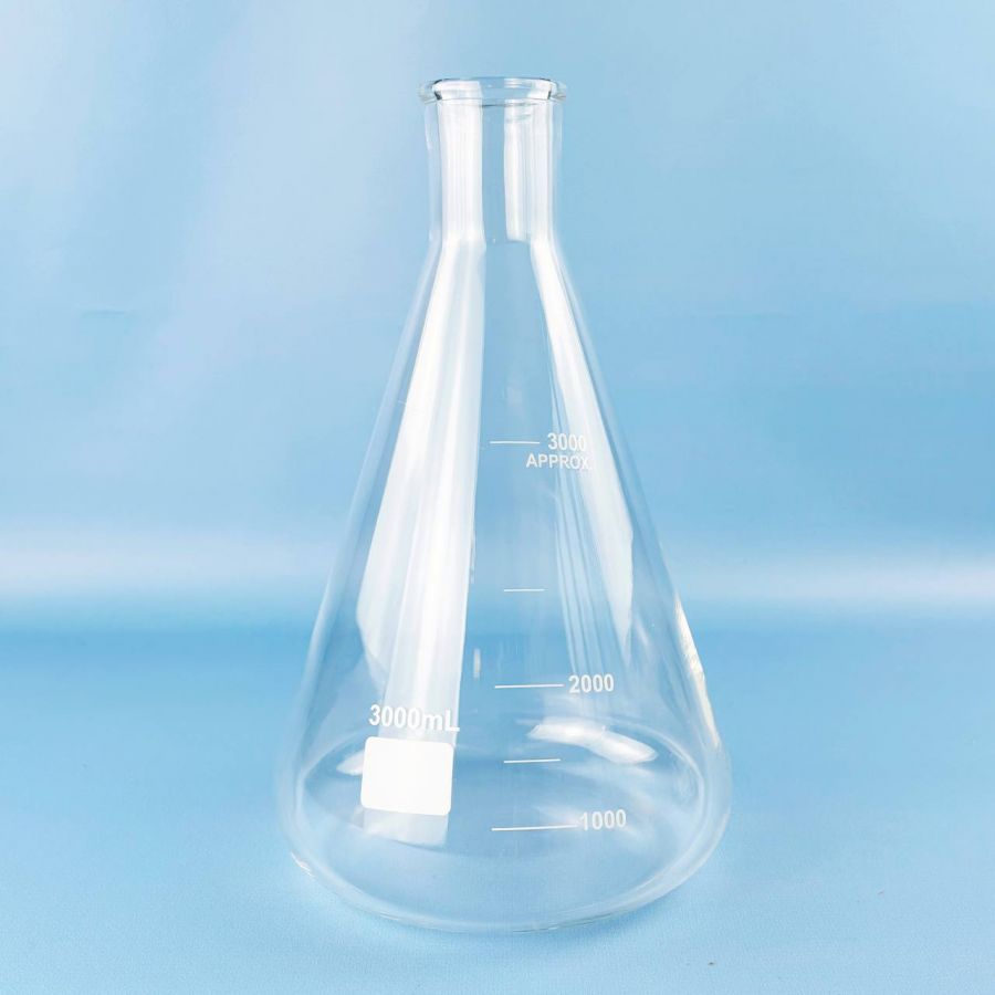 Колба коническая (Эрленмейера) Labdevices КН-2-3000-52, 3000 мл, горло 52 мм, стекло Boro 3.3, без шлифа