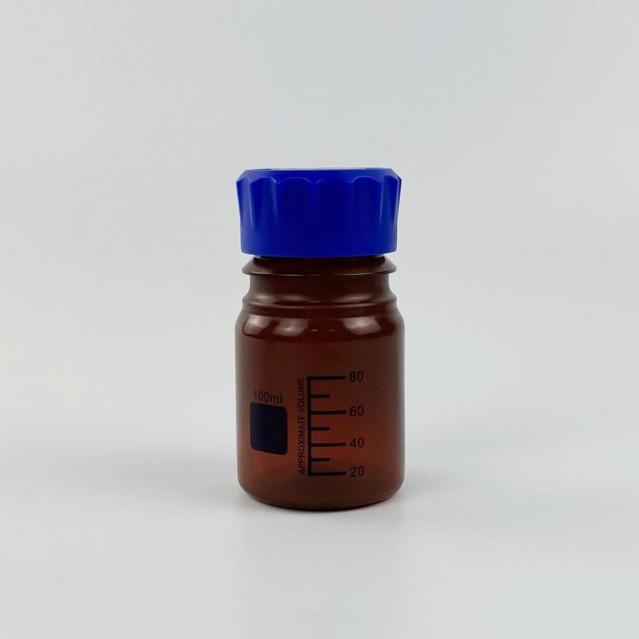 Банка для реактивов Labdevices GL45, 100 мл, полипропилен, темная, с синей винтовой крышкой