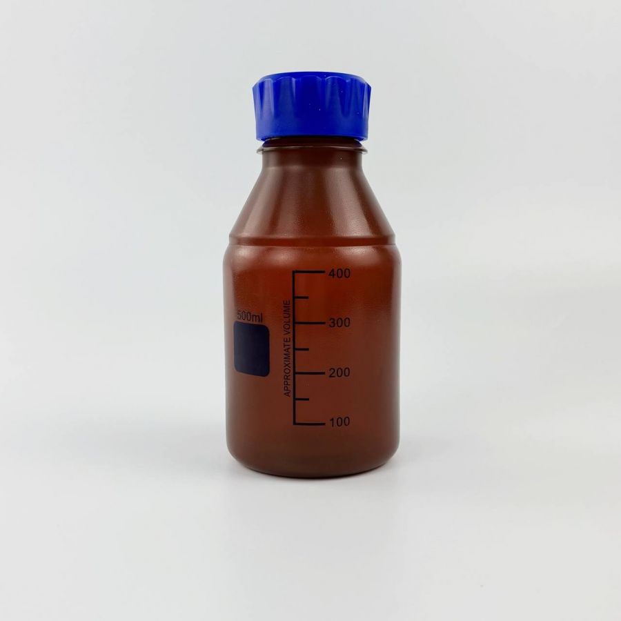 Банка для реактивов Labdevices GL45, 500 мл, полипропилен, темная, с синей винтовой крышкой