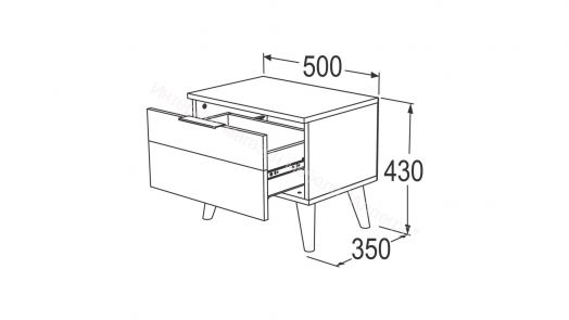 Тумба прикроватная Ольга 4 Дуб золотистый/Креатель