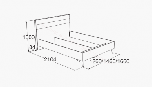 Кровать 1200 Ольга 4 Дуб золотистый/Креатель