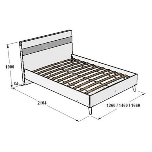 Кровать 1200 Ольга 4 Дуб золотистый/Креатель